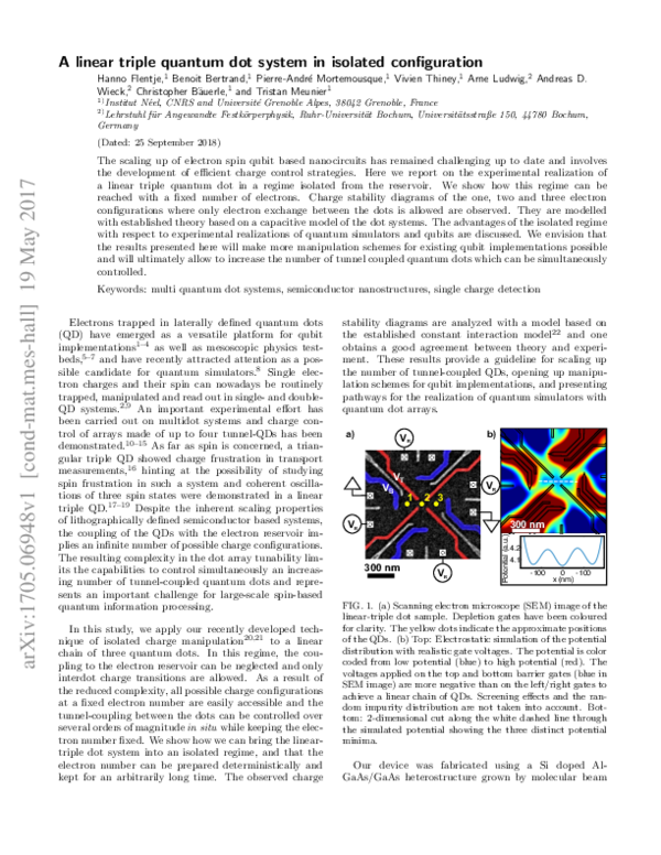 (PDF) A linear triple quantum dot system in isolated configuration