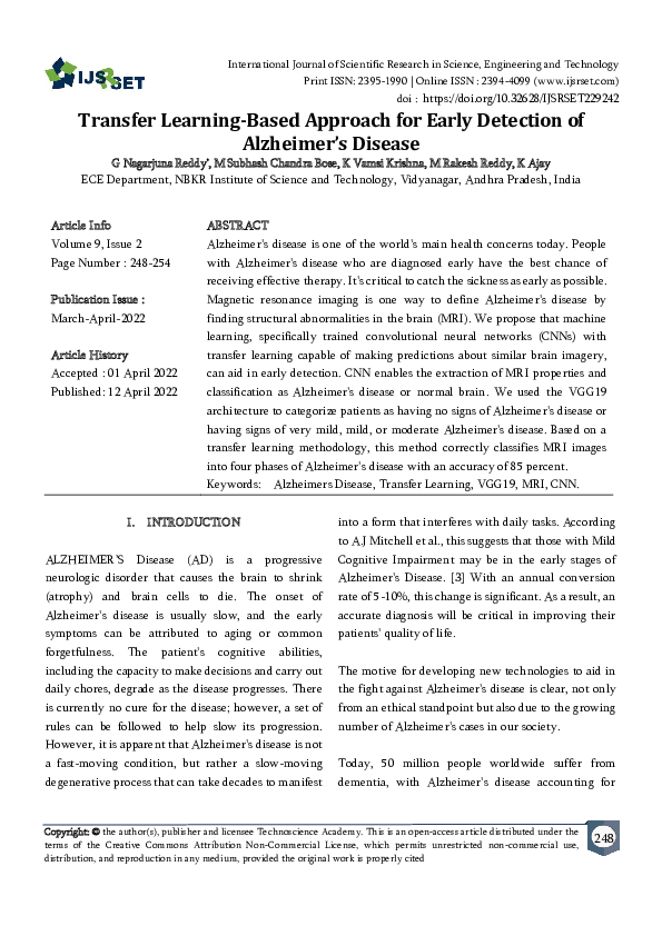 (PDF) Transfer Learning-Based Approach for Early Detection of Alzheimer ...