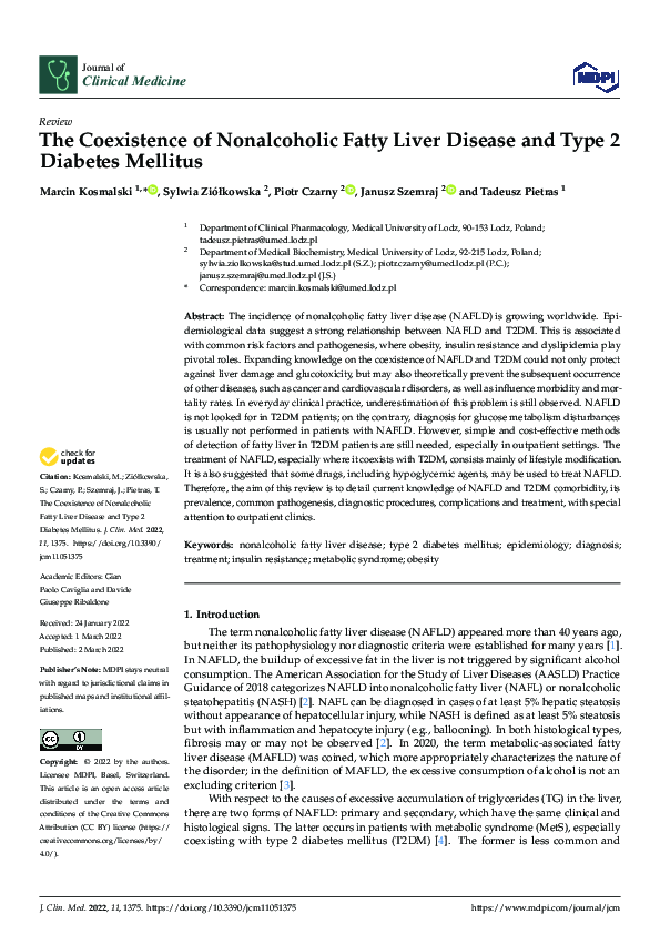 (PDF) The Coexistence of Nonalcoholic Fatty Liver Disease and Type 2 ...