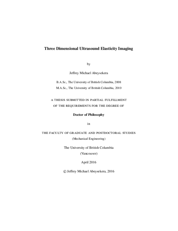 (PDF) Three dimensional ultrasound elasticity imaging