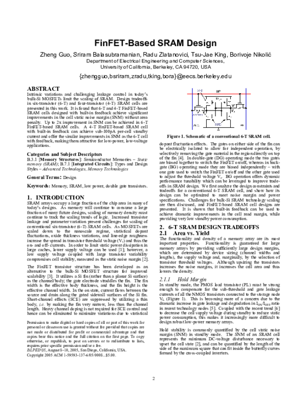 (PDF) FinFET-based SRAM design