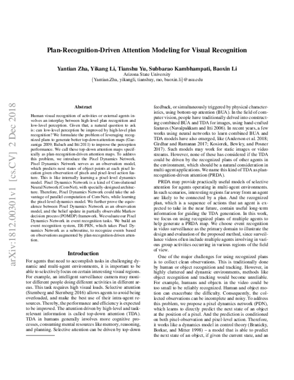 (PDF) Plan-Recognition-Driven Attention Modeling for Visual Recognition