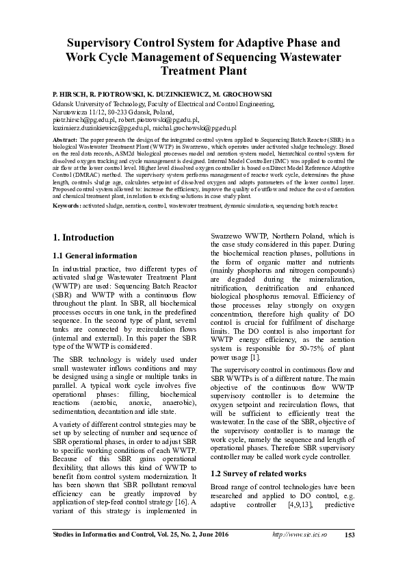 (PDF) Supervisory Control System for Adaptive Phase and Work Cycle ...