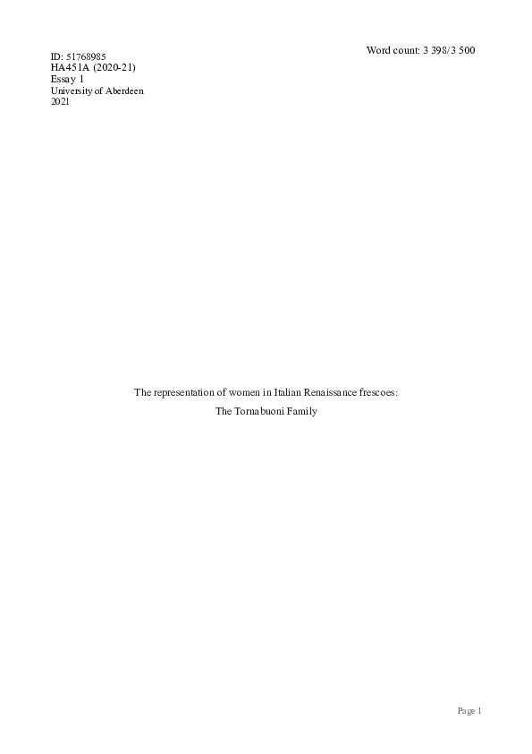 The representation of women in Italian Renaissance frescoes