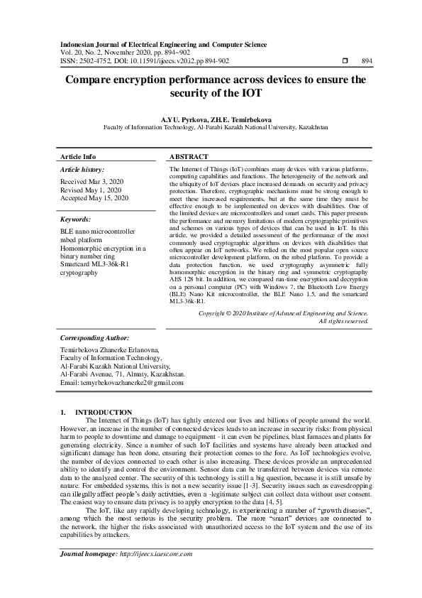 (PDF) Compare encryption performance across devices to ensure the ...