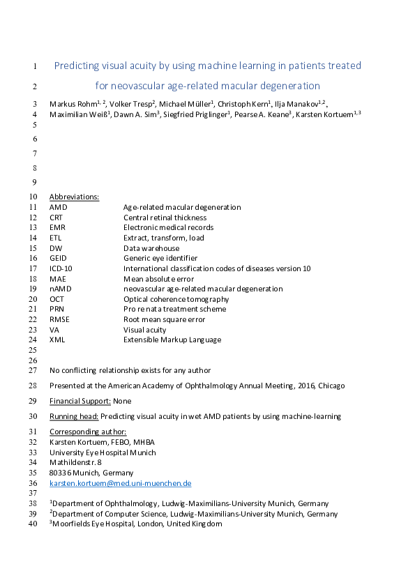 (PDF) Predicting Visual Acuity by Using Machine Learning in Patients ...