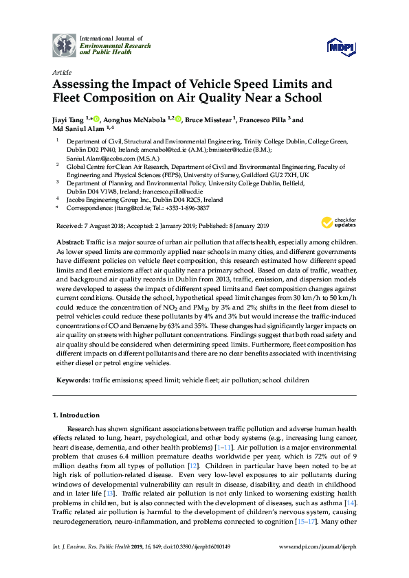 (PDF) Assessing the Impact of Vehicle Speed Limits and Fleet ...