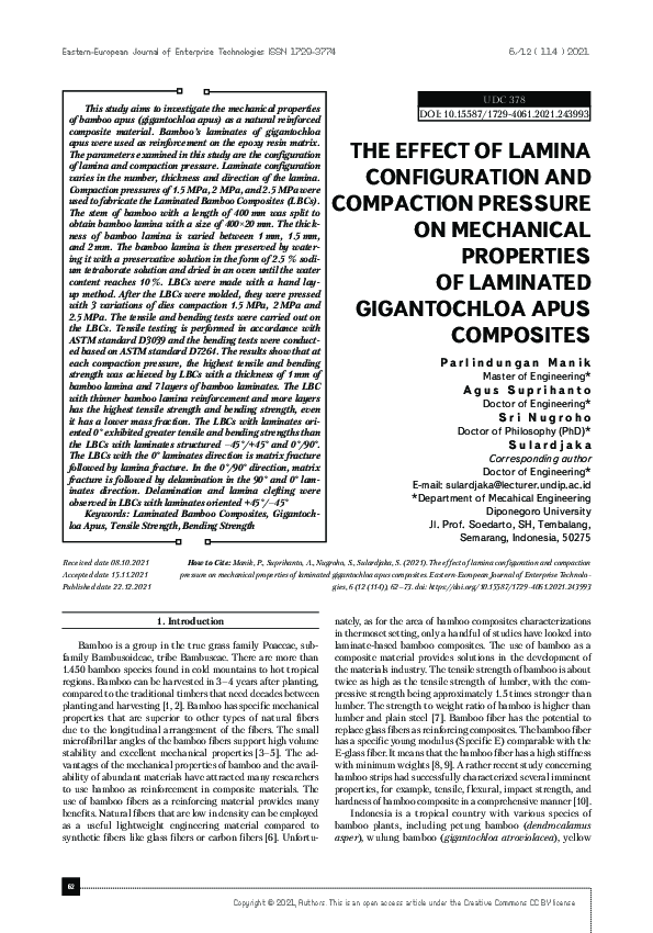 (PDF) The effect of lamina configuration and compaction pressure on ...