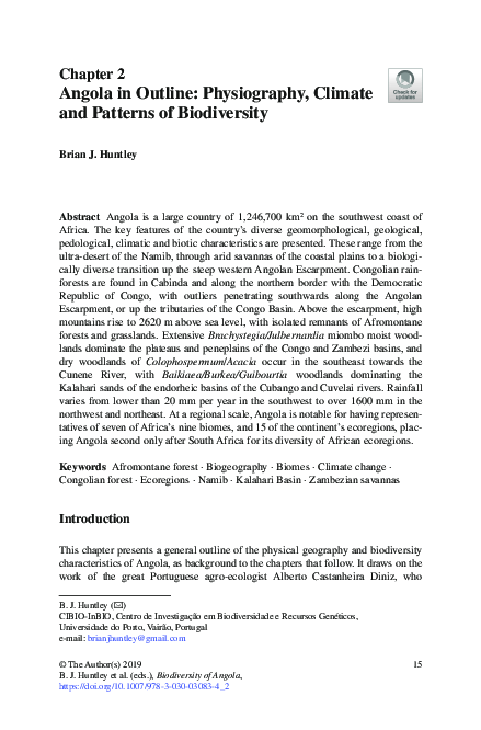 (PDF) Angola in Outline: Physiography, Climate and Patterns of Biodiversity