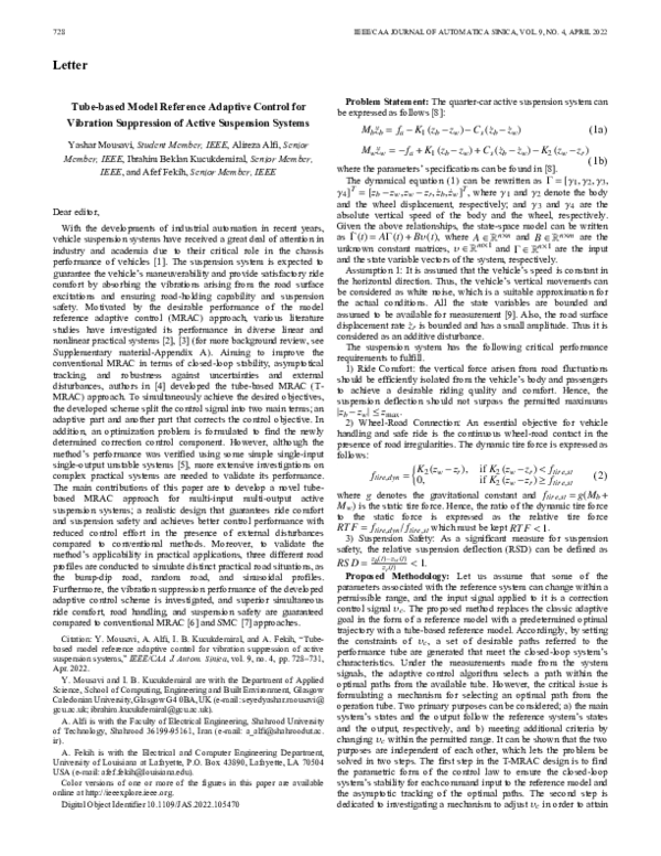 (PDF) Tube-based Model Reference Adaptive Control for Vibration ...