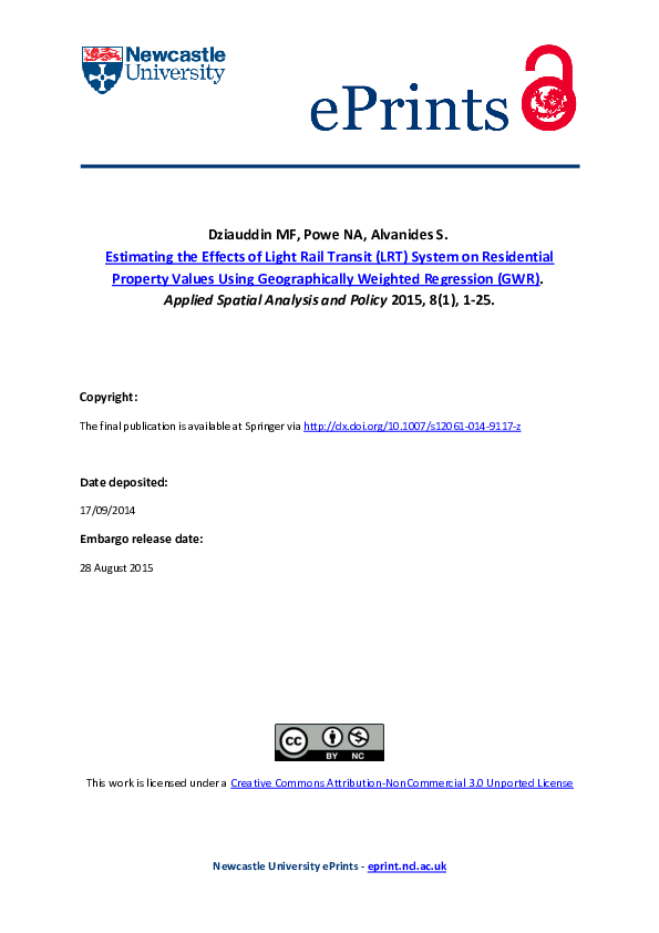 (PDF) Estimating the Effects of Light Rail Transit (LRT) System on ...