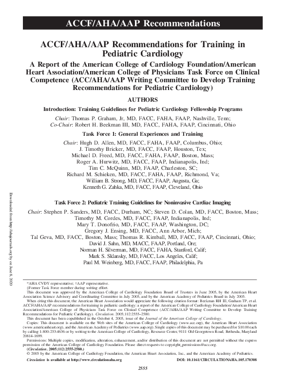 (PDF) ACCF/AHA/AAP Recommendations for Training in Pediatric Cardiology ...