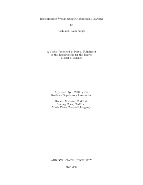 (PDF) Recommender System using Reinforcement Learning