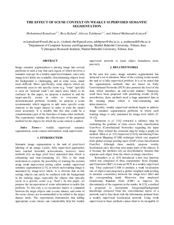 (PDF) The Effect of Scene Context on Weakly Supervised Semantic ...