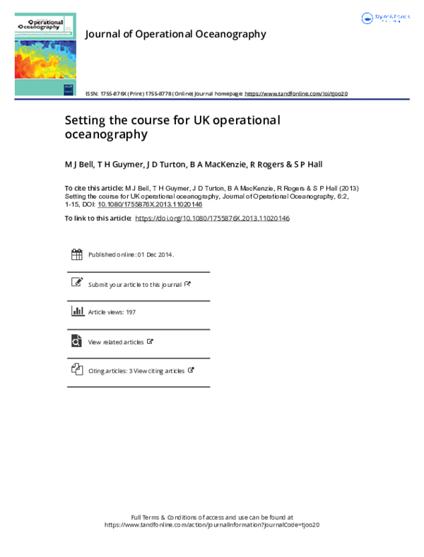 (PDF) Setting the course for UK operational oceanography