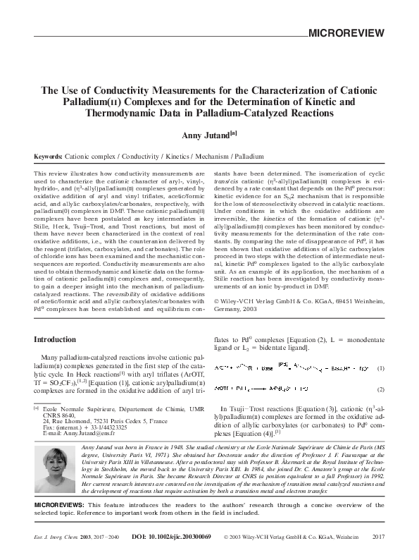 (PDF) The Use of Conductivity Measurements for the Characterization of ...