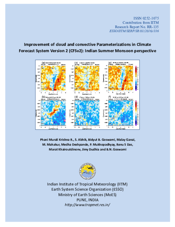 (PDF) Improvement of cloud and convective Parameterizations in Climate ...