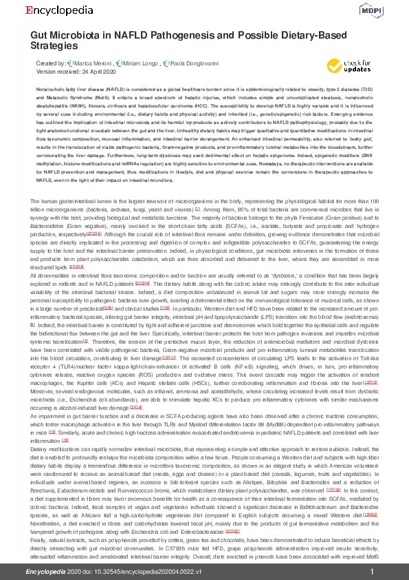 (PDF) Gut Microbiota in NAFLD Pathogenesis and Possible Dietary-Based ...