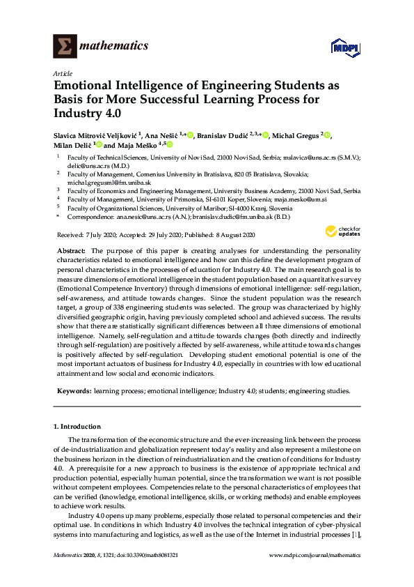 (PDF) Emotional Intelligence of Engineering Students as Basis for More ...