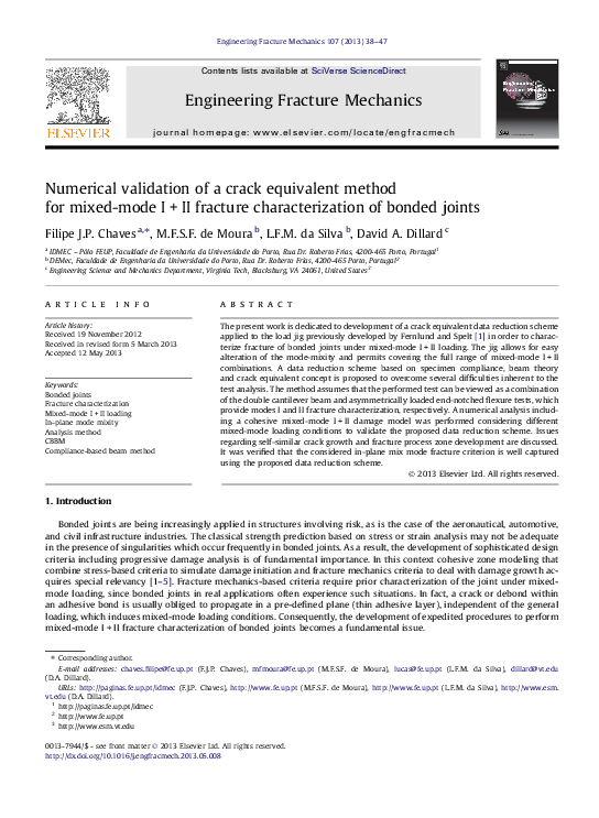 (PDF) Numerical validation of a crack equivalent method for mixed-mode ...