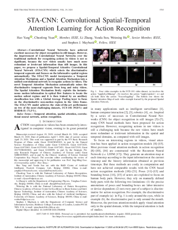 (PDF) STA-CNN: Convolutional Spatial-Temporal Attention Learning for ...