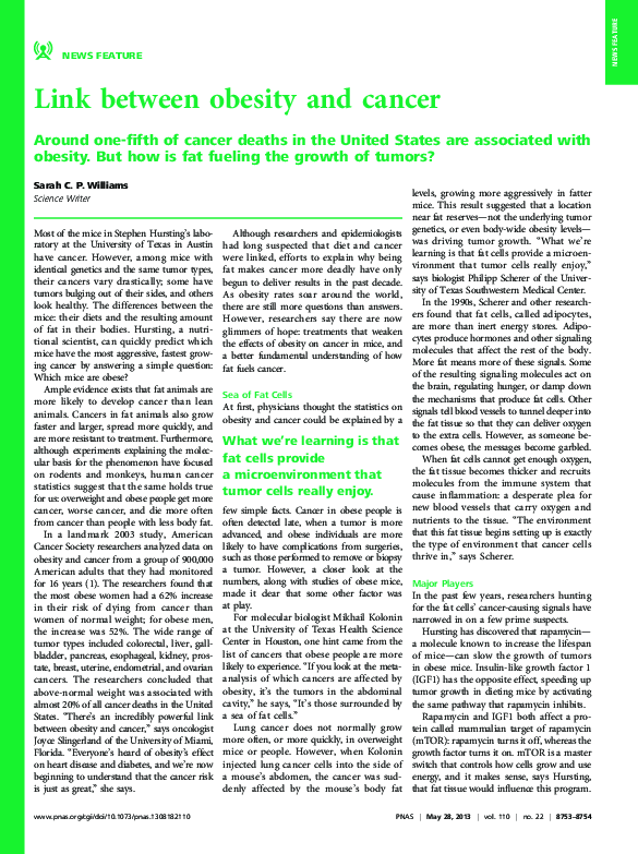 (PDF) The Link Between Obesity and Cancer