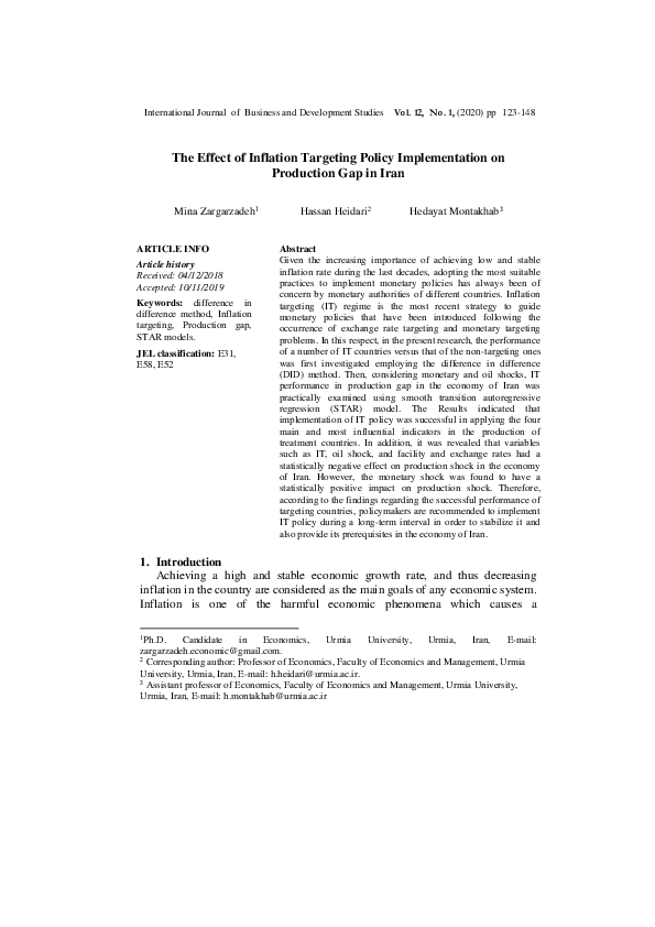 (PDF) The Effect of Inflation Targeting Policy Implementation on ...