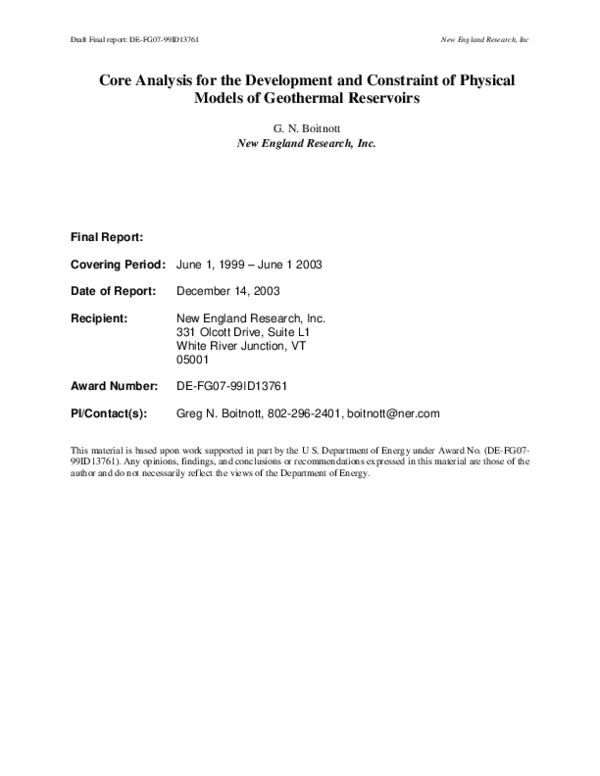 (PDF) Core Analysis for the Development and Constraint of Physical ...