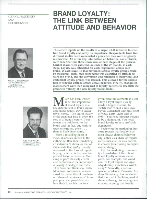 (PDF) The Link Between Attitude and Behavior