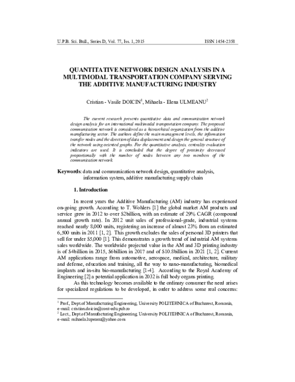 (PDF) Quantitative Network Design Analysis in a Multimodal ...