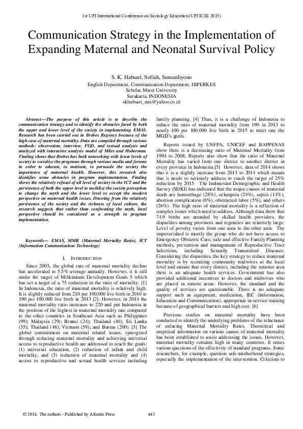 (PDF) Communication Strategy in the Implementation of Expanding ...