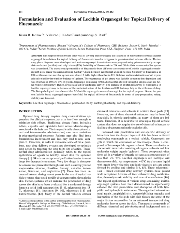 (PDF) Formulation and Evaluation of Lecithin Organogel for Topical