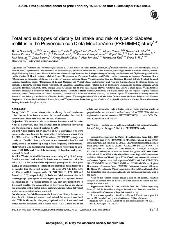 (PDF) Total and subtypes of dietary fat intake and risk of type 2 ...