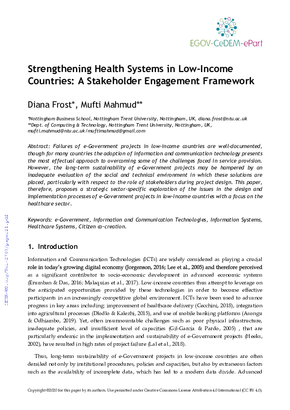 (PDF) Strengthening Health Systems in Low-Income Countries: A ...