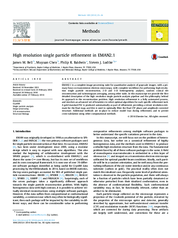 (PDF) High resolution single particle refinement in EMAN2.1