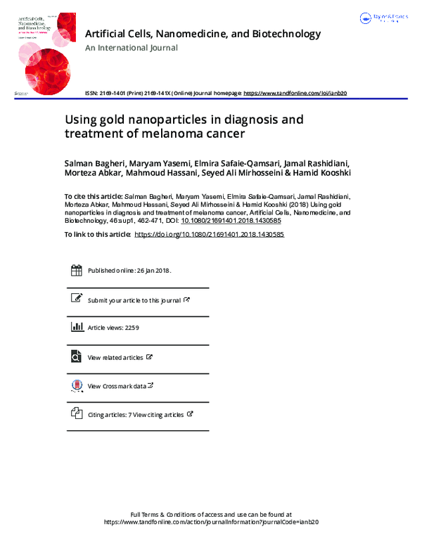 (PDF) Using gold nanoparticles in diagnosis and treatment of melanoma ...