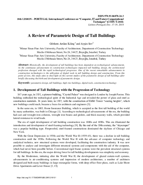 (PDF) A Review of Parametric Design of Tall Buildings