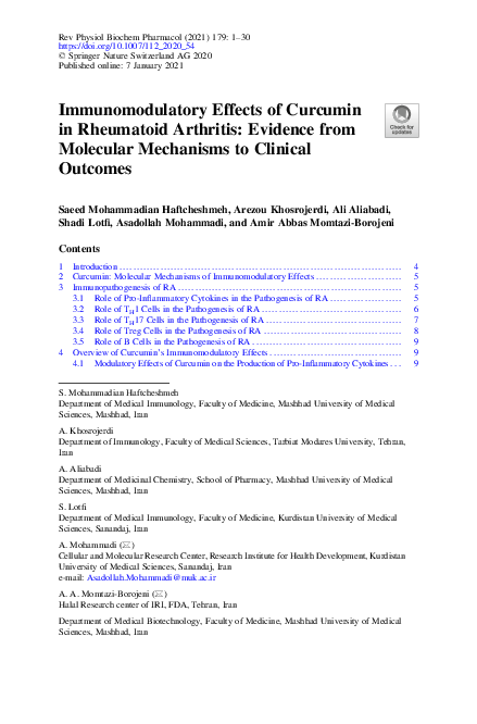 (PDF) Immunomodulatory Effects of Curcumin in Rheumatoid Arthritis ...