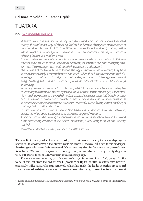 (PDF) Tuatara