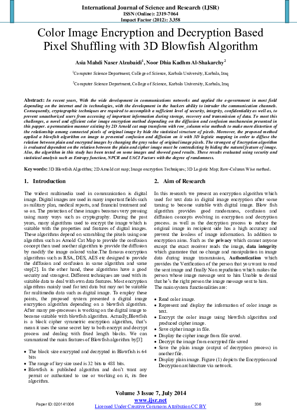 (PDF) Color Image Encryption and Decryption Based Pixel Shuffling with ...