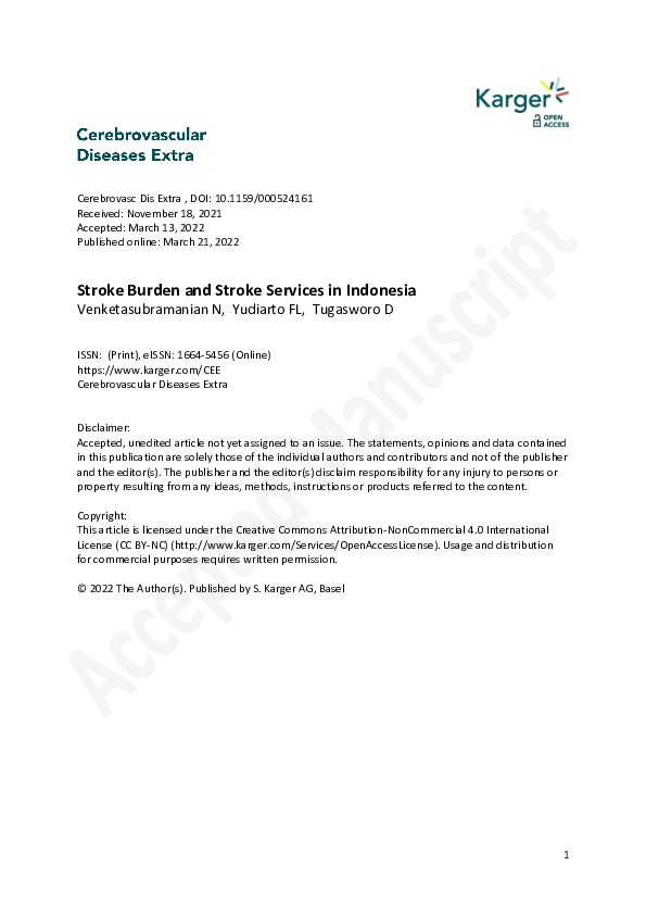(PDF) Stroke Burden and Stroke Services in Indonesia
