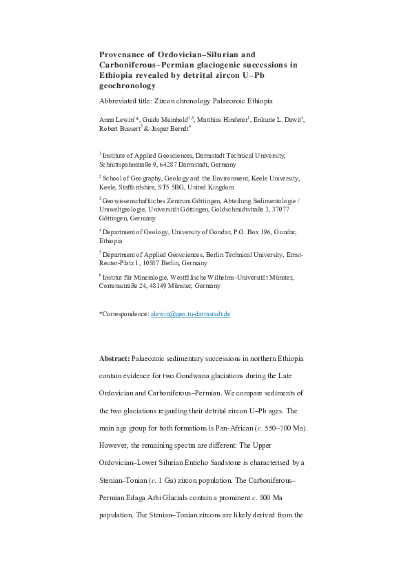 (PDF) Provenance of Ordovician–Silurian and Carboniferous–Permian ...