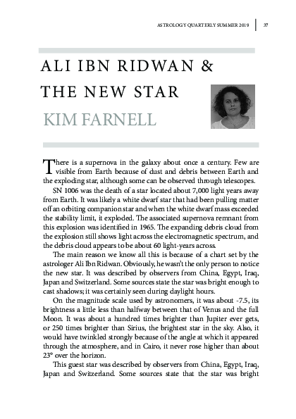 (PDF) Ali Ibn Ridwan and the New Star