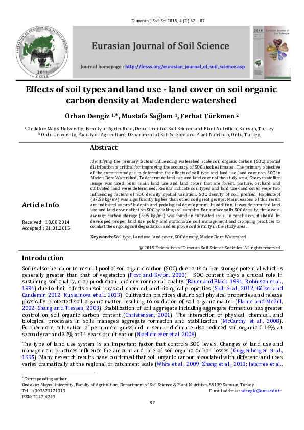 (PDF) Effects of soil types and land use - land cover on soil organic ...