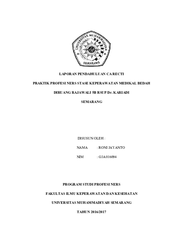 (DOC) Laporan Pendahuluan CA Recti