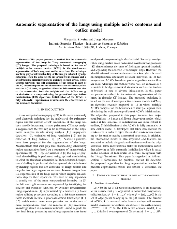 (PDF) Automatic segmentation of the lungs using multiple active ...