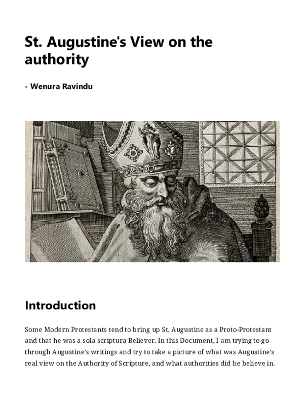 (PDF) St. Augustine's View on the authority Wenura Ravindu Academia.edu