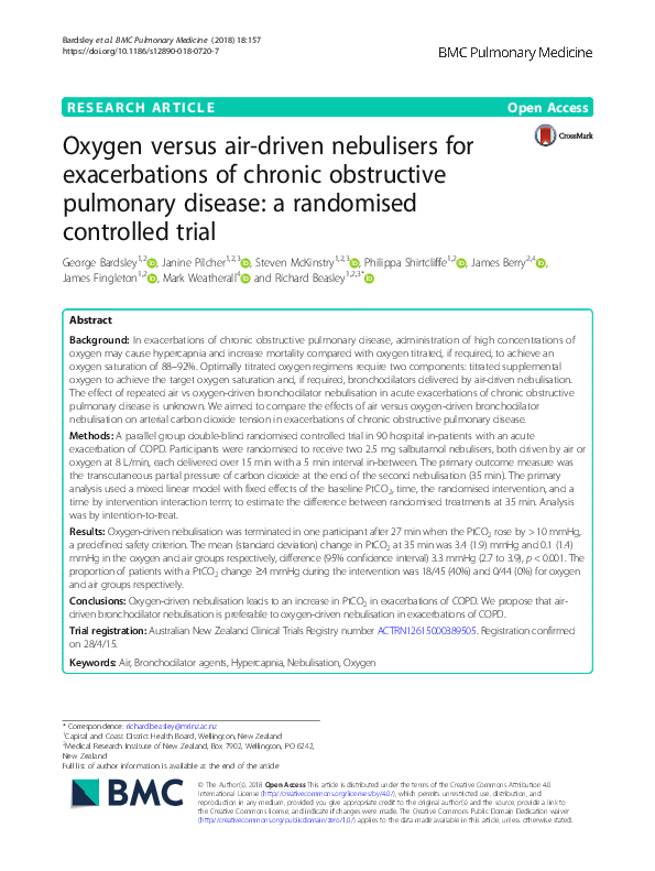 (PDF) Oxygen versus air-driven nebulisers for exacerbations of chronic ...