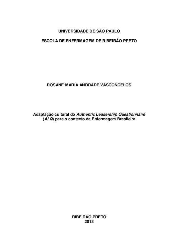 (PDF) Adaptação cultural do Authentic Leadership Questionnaire (ALQ ...