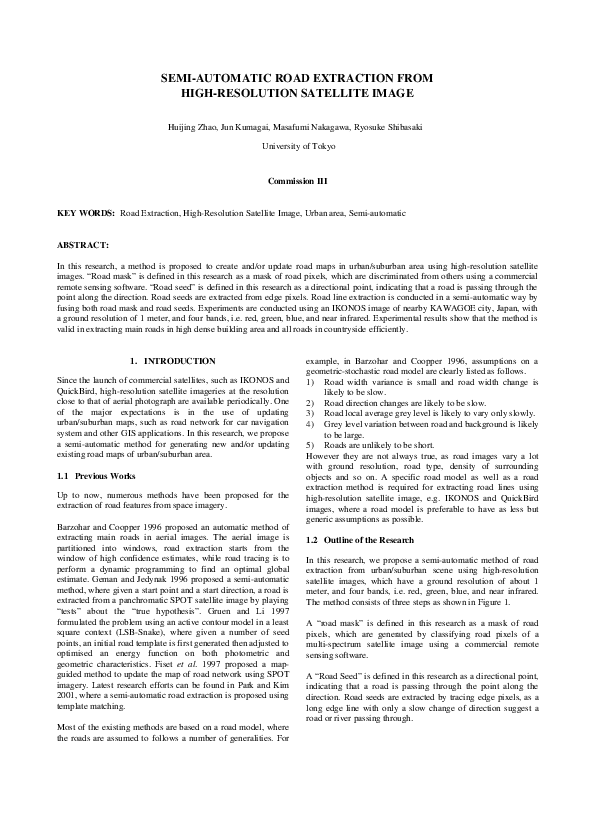 (PDF) Semi-automatic road extraction from high-resolution satellite image